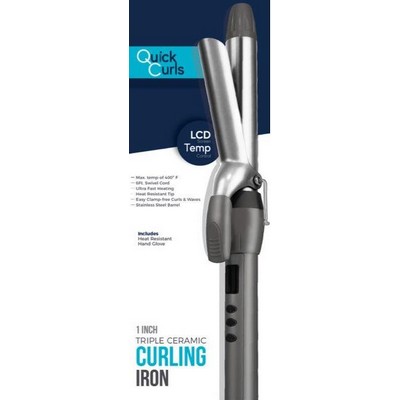 Vivitar® 1" Triple Gray Ceramic Curling Iron