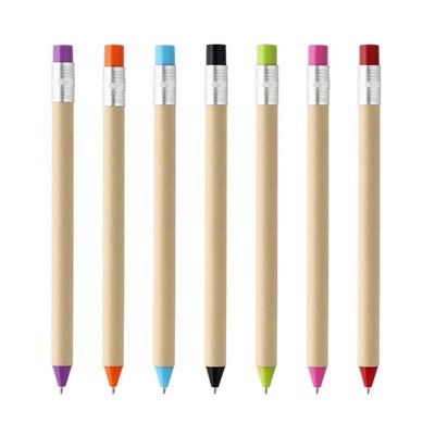 Pencil Shaped Recycled Kraft Paper Ballpoint Pen