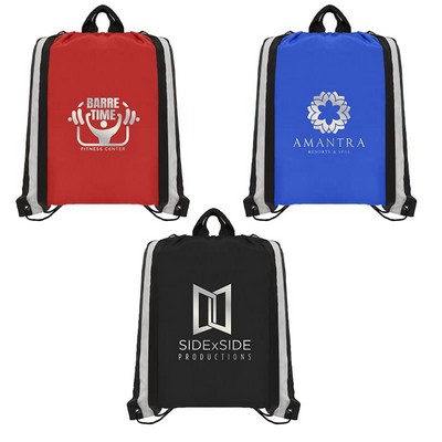 Klondike Drawstring Backpack- 210D Polyester- Metallic print