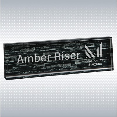 9 1/2" x 2 3/4" Gray Brick Acrylic Name Bar