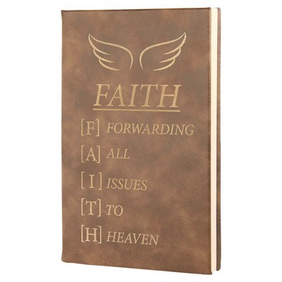 5 1/4" x 8 1/4" Rustic/Gold Leatherette Journal