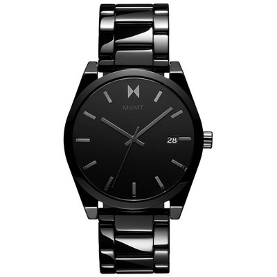 MVMT Element Ceramic Men's Gloss Black Watch w/Bracelet
