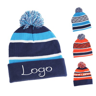 Pompom Knitted Hat Thickened