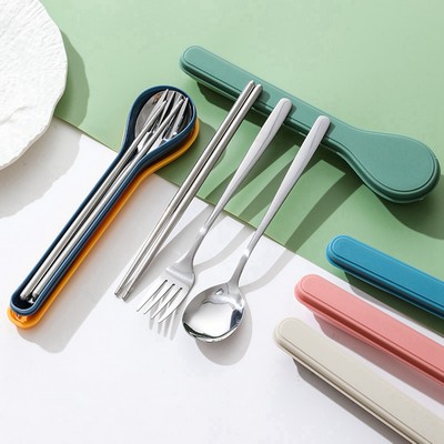Stainless Steel Fork Spoon Chopsticks Cutlery 3pcs Set