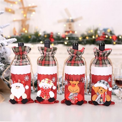 Xmas Wine Bottle Cover Decor Christmas Gift Ornaments