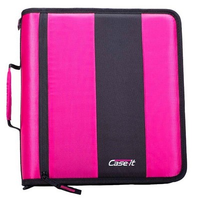 Case-It Classic Zipper Binders - Magenta, 2 (Case of 6)