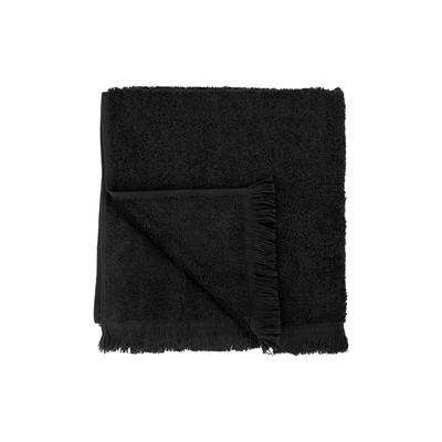 blomus Frino Black Fringed Organic Cotton Terry X-Large Hand Towel