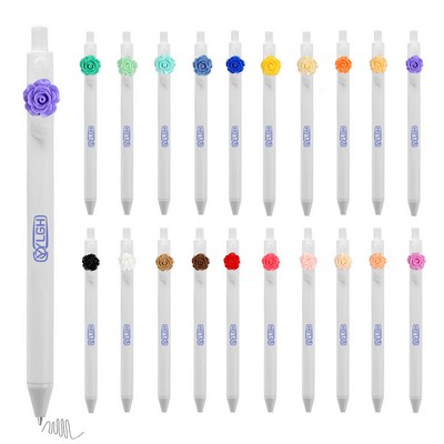Click Activated Pen With Rose Flower