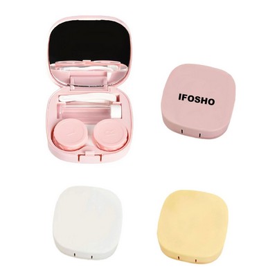 Mini Portable Contact Lens Case Storage Kit with Mirror
