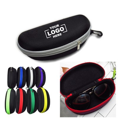 Travel Sunglasses Hard Case with Zipper and Clip