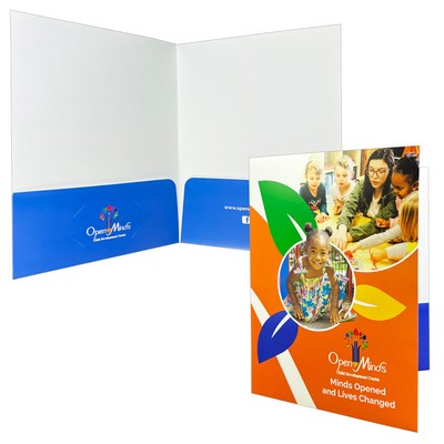Full Color Printed Square Corner Folder with Two Radius Corner Pockets