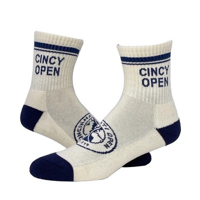 Imported Woven Pima Cotton Mini Athletic Crew Sock