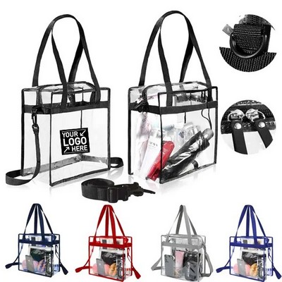 Clear Stadium-Approved Tote Bag With Zipper Closure