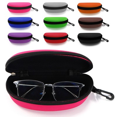 Portable EVA Sunglasses Case with Hook - Zipper Closure