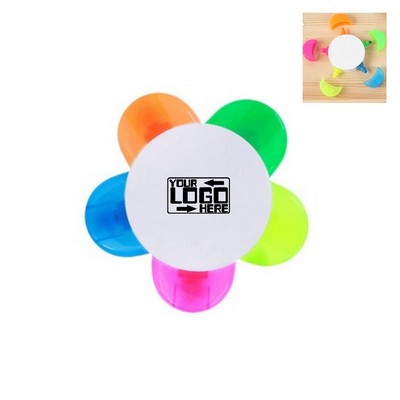 5-In-1 Flower Shape Watercolor Highlighter Pens
