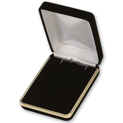 Arthur Velour Metal Large Pendant Box w/Gold Trim
