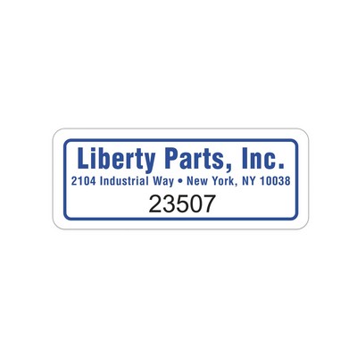 Idento® Identification Decal | Rectangle | 1" x 2 1/2" | White Vinyl