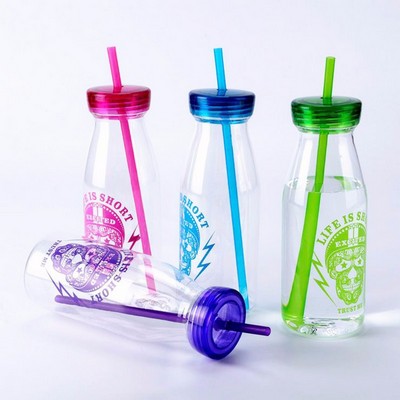17 Oz. Single Wall Milk Shake Cup w/Straw