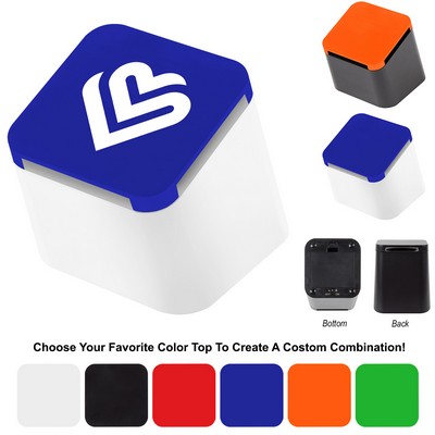 Tilted Wireless Cube Speaker in Box