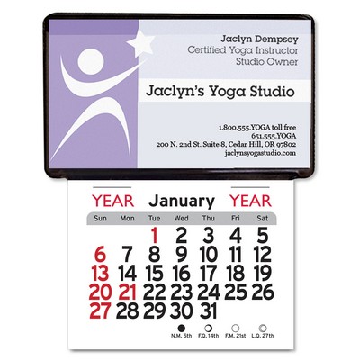 Adhesive Peel-N-Stick® Business Card Holder Calendar