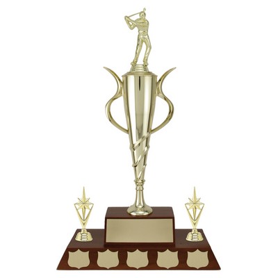 Spiral Cup - Genuine Walnut Base, Award Trophy, 11x4x1"