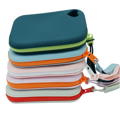Silicone Zipper Purse with Strap