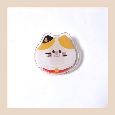 Cute Cat Shaped Acrylic Album Memo Clip Bag Binder Sealing Clip Food Bag Clamp-Two Sides Imprint