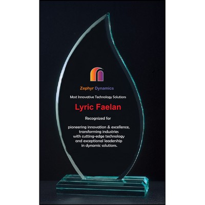UV Printed Flame Acrylic Award on Acrylic Base (3.625"x 7.75")