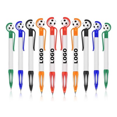 ABS Soccer Shape Retractable Medium Point Gel Ink Ballpoint Pen