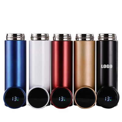 500ml Stainless Steel Water Bottle with Temperature Monitoring Lid