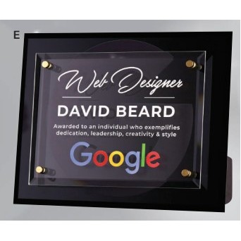 Black Glass Plaque - raised glass
