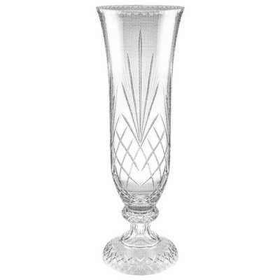 Clear Cut Crystal Footed Vase
