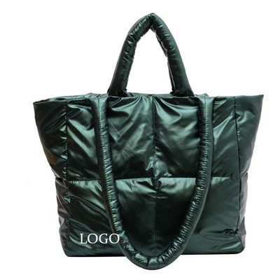 Winter Puffy Cotton Tote Shoulder Bag