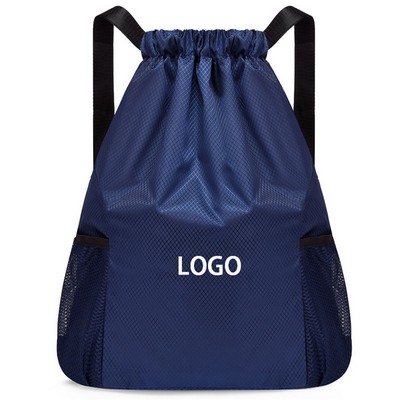 Drawstring Backpack W/ Side Pockets