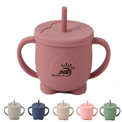 Dual-Handle Silicone Straw Training Cup For Babies