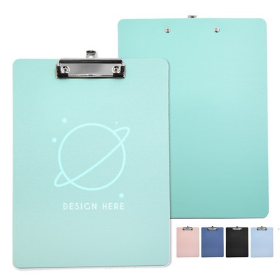 Plastic File Folder Clipboard with Metal Clip