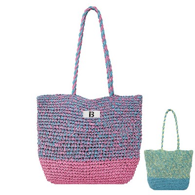 Trendy Large-Capacity Woven Beach Tote Bag