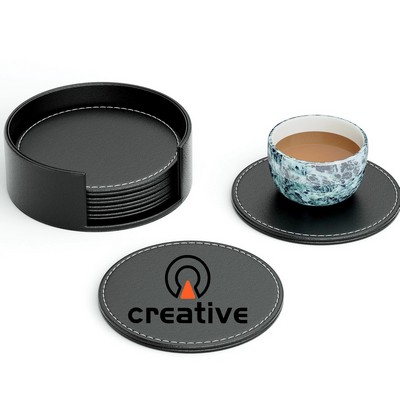 Round PU Leather Coasters