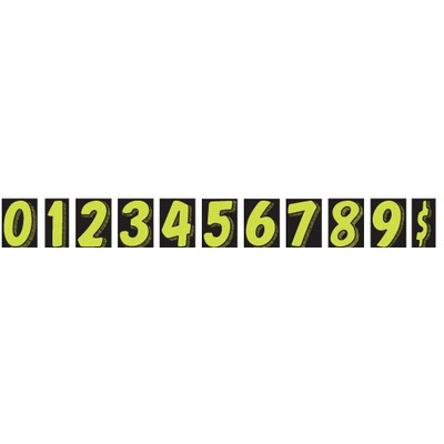 Windshield Number Decals- 7 1/2" (Fl Green/Black)
