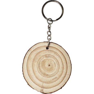 Natural Wood Keyring w/ Rings