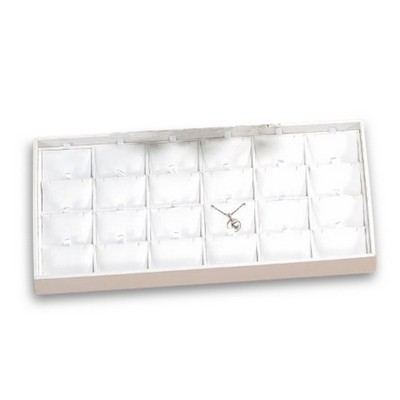 White Leatherette 24 Pendant Tray