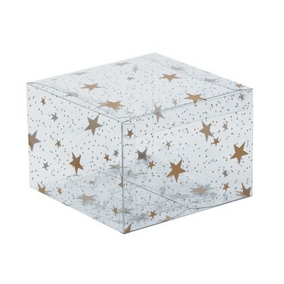 Clear Box w/Star Print (5" x 5" x 3½")