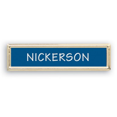 Metal Framed Badge (.5"X2.5") (Engraved Personalization Only, No Logo)