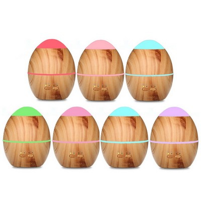 300ml Wood Grain Diffuser Humidifier With 7 Color Led Light
