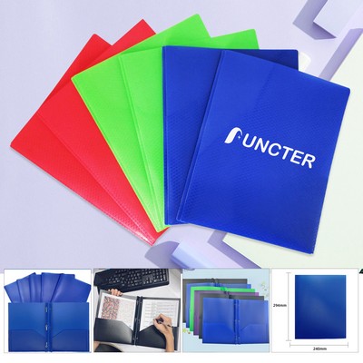 Basics Plastic Pocket Folder W/3 Hole