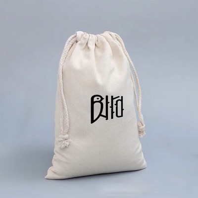 Medium Cotton and Linen Drawstring Bag ( 4.7'' x 5.9'' )