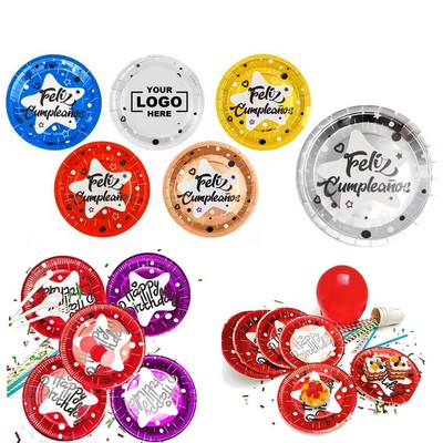 Personalized Disposable Dessert Plates: Colorful Tableware Sets for Birthday Parties