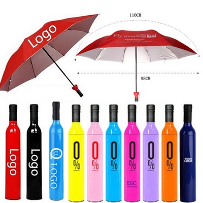 Wine Bottle-Shaped Umbrella Folding Bottle