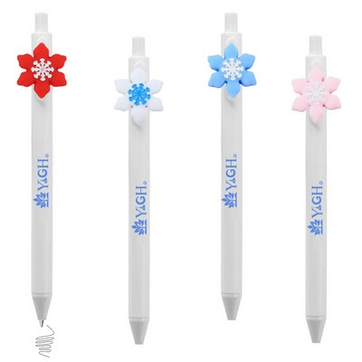 Click Activated Pen With Snowflake Flower