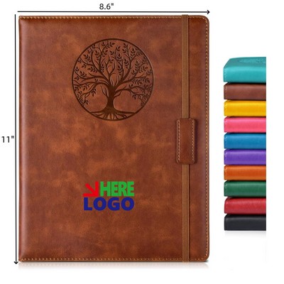 A4 Large Hardcover Leather Lined Journal Notebook